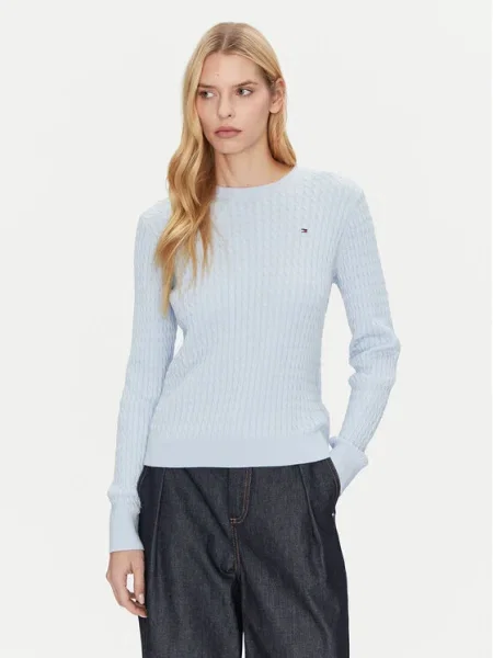 Tommy Hilfiger Pulover celest albastru