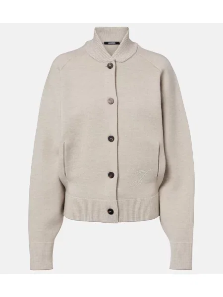 Kardigan Jacquemus wełniany beżowy
