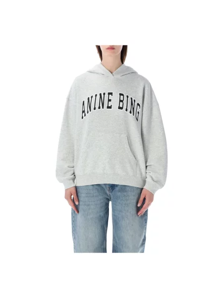 Bluza z kapturem Anine Bing z kapturem szara