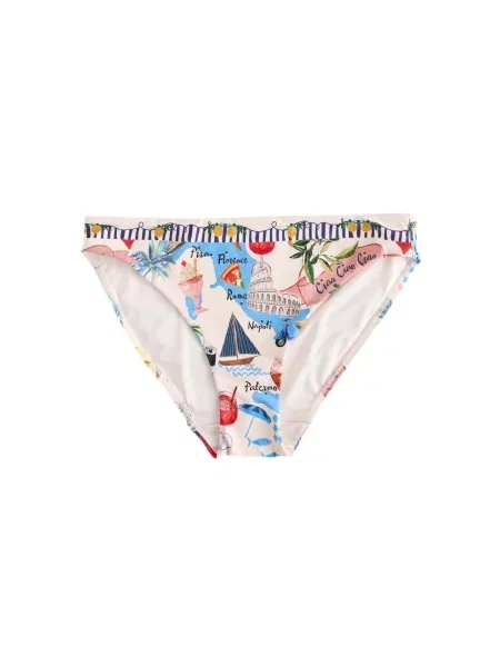 Next Slip costum de baie crem / albastru aqua / verde roșu