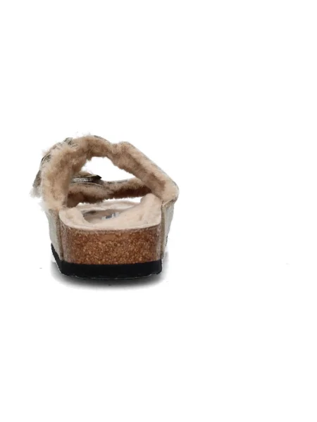 Sandále Birkenstock z ovčej kože béžová