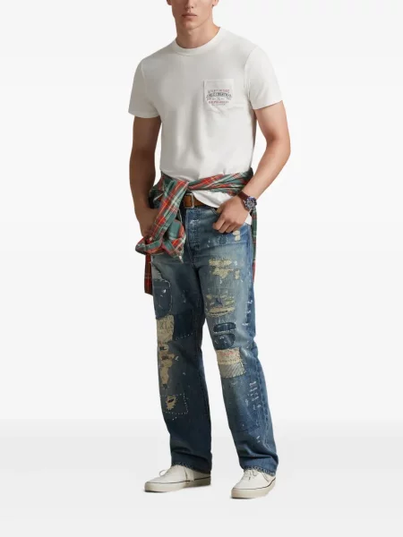 Ριγέ δερμάτινος κάλτσες Polo Ralph Lauren με κορδόνι μαύρο
