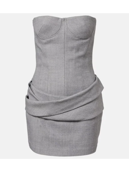 Rochie Alex Perry drapată de costum gri