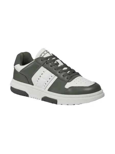 Sneakersy Tommy Hilfiger skórzane zielone