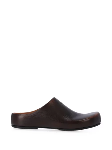 Papuci tip mules Miu Miu din piele maro