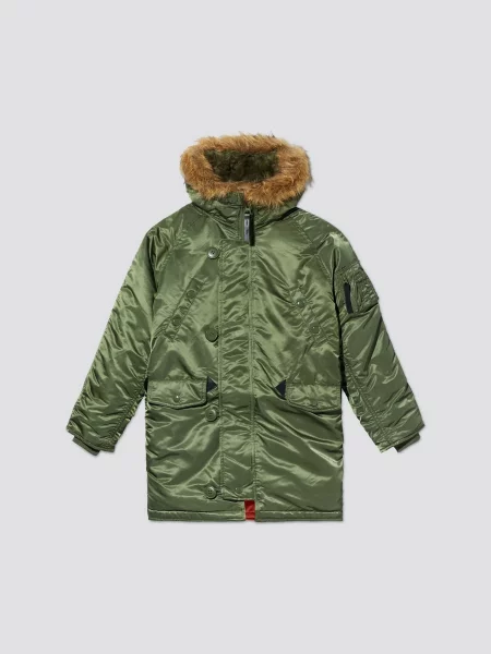Детская парка Alpha Industries зеленая