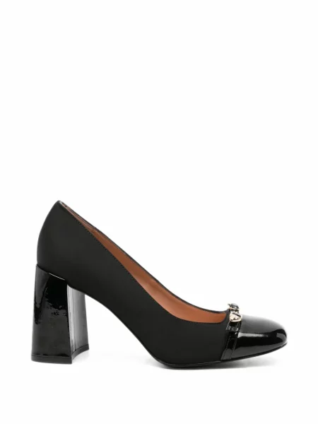 Pantofi cu toc Love Moschino cu motiv cu inimi negru