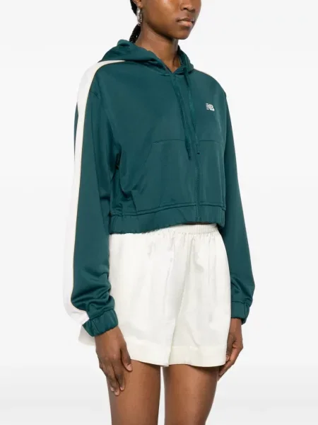 Hanorac cu glugă New Balance cu broderie verde