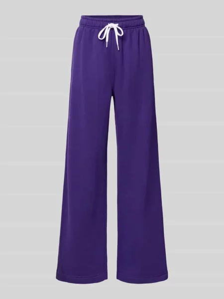 Spodnie dresowe z szerokimi nogawkami z mieszanka bawełny z wyhaftowane logo Polo Ralph Lauren fioletowe