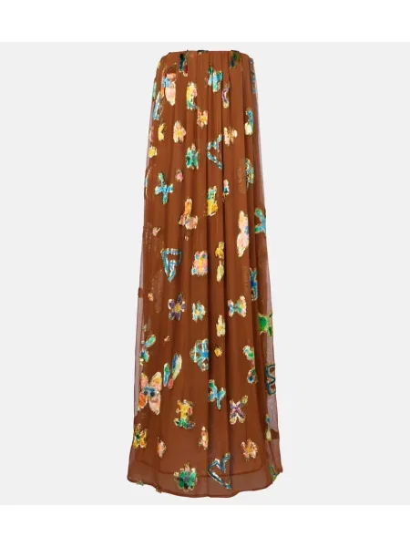 Rochie Alemais de mătase maro