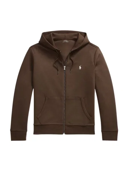 Dzianinowa bluza Ralph Lauren z kapturem brązowa