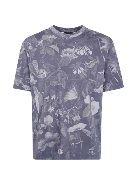 Tricou Emporio Armani cu model floral cu imagine albastru