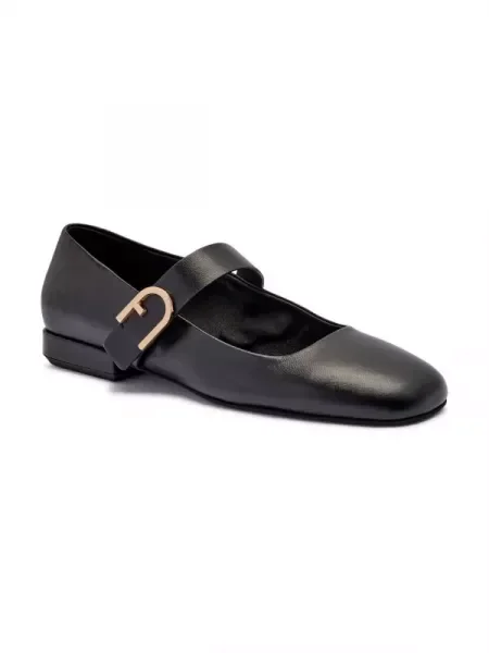 Furla Bőr balerina FURLA CHIC fekete