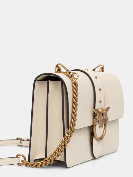 Pinko De piele geantă poștaș LOVE ONE CLASSIC CL bej