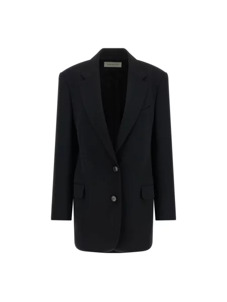 Marynarka Dries Van Noten z krepy czarna