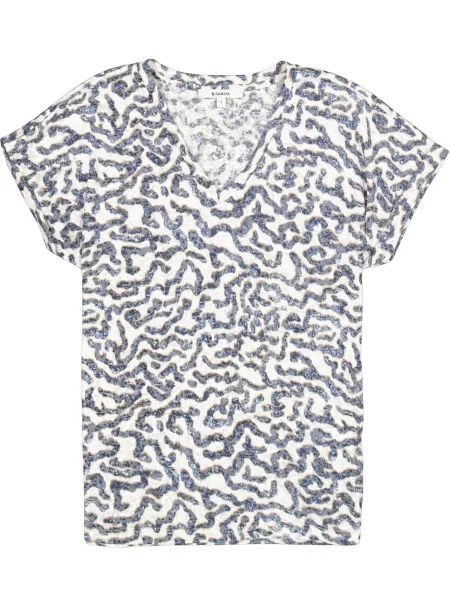 GARCIA Tricou albastru cobalt alb
