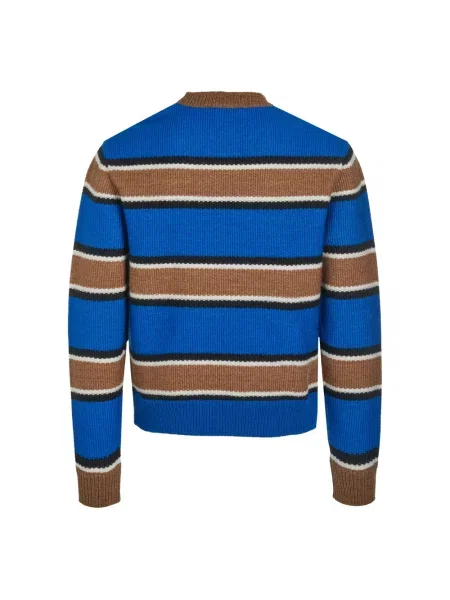 Dzianinowy sweter Dsquared2 w paski z paskiem czerwony