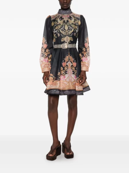 Rochie mini Paper Lace cu imagine din dantelă albastru