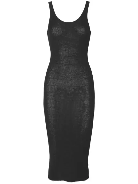 Rochie midi Cashmere In Love de lână fără mâneci până la genunchi negru