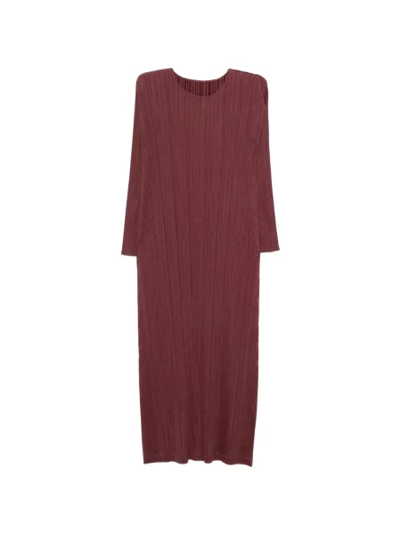 Rochie midi Pleats Please Issey Miyake plisată până la genunchi de costum roșu
