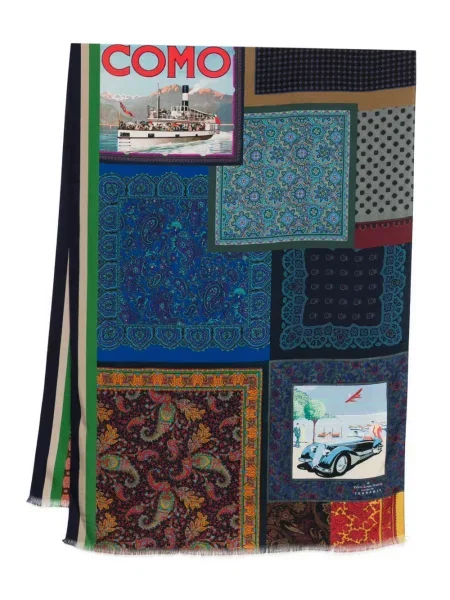 Fular Pierre-louis Mascia cu model paisley maro