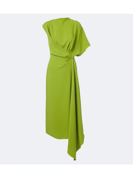 Rochie midi Roksanda asimetrică verde