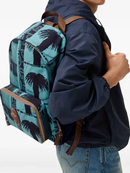 Rucsac Versace din canvas albastru
