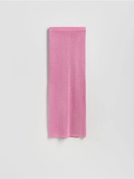 Reserved Fustă midi cu adaos de fir metalizat roz