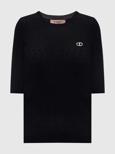 Топ з логотипом Twinset чорний