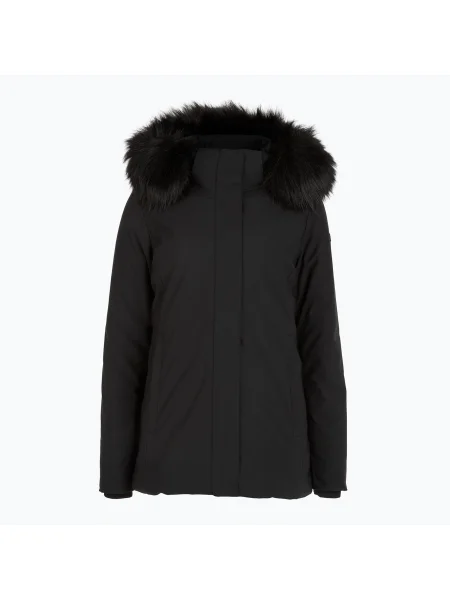 Geacă izolată pentru femei CMP cu glugă și blană sintetică black negru