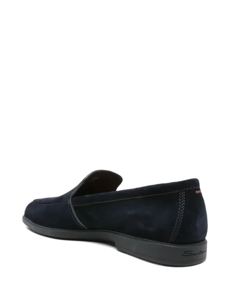 Pantofi loafer Santoni din piele de căprioară albastru