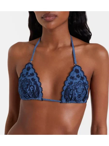 Bikini Zimmermann cu broderie albastru