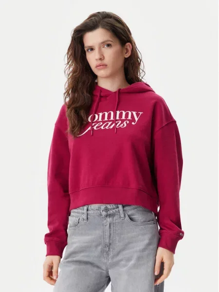 Tommy Jeans Majica dugih rukava Script ružičasta