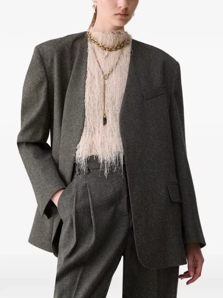 Cu centură geacă Liu Jo din tweed verde