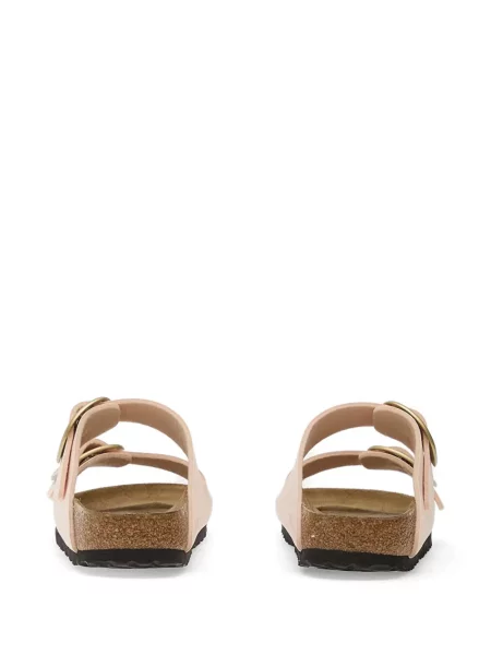 Кожени сандали Birkenstock без ток с катарама розово