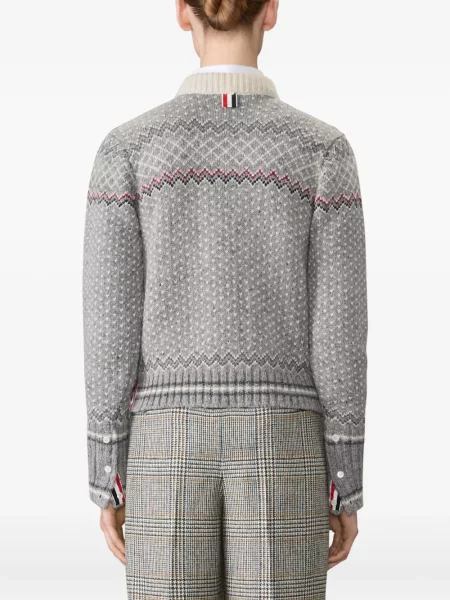 Cardigan Thom Browne cu dungi gri