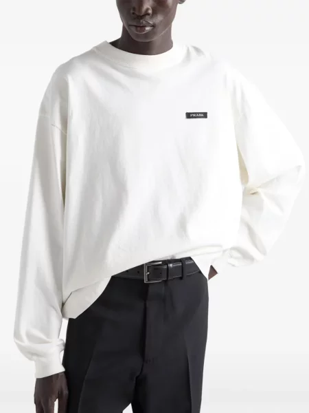 Lung tricou Prada alb