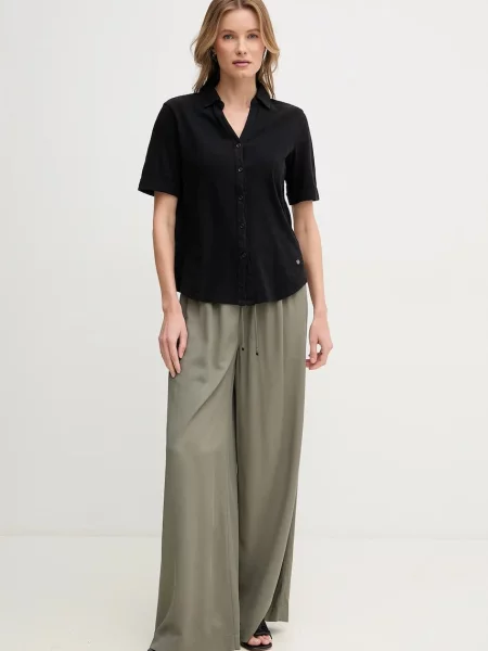 Классическая ошейниковый рубашка Mos Mosh черная