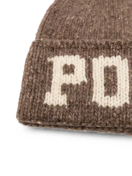 Căciulă Polo Ralph Lauren tricotate chunky în carouri gri