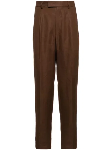 Pantaloni Zegna plisate maro