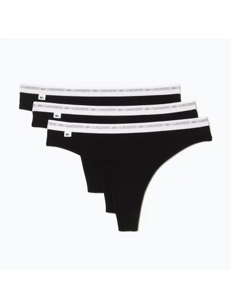 Kalhotky Lacoste 3 páry black černé