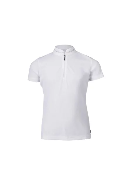 Dziewczęca konkursowa koszulka polo HKM Kids Amy biała