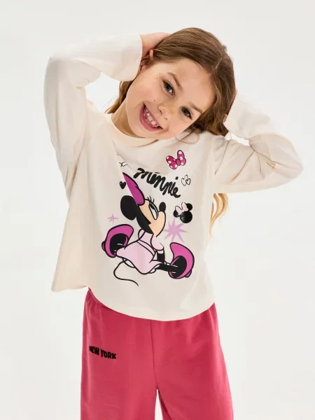 Sinsay Tričko s Potiskem Minnie Mouse krémová