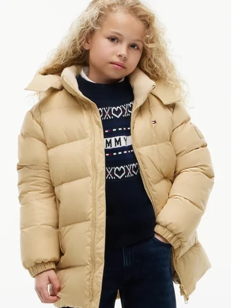 Tommy Hilfiger пухено яке за деца жълто