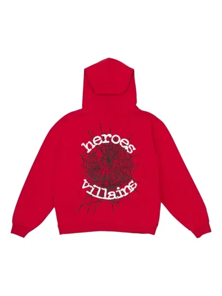 Hanorac cu glugă Sp5der cu imagine roșu