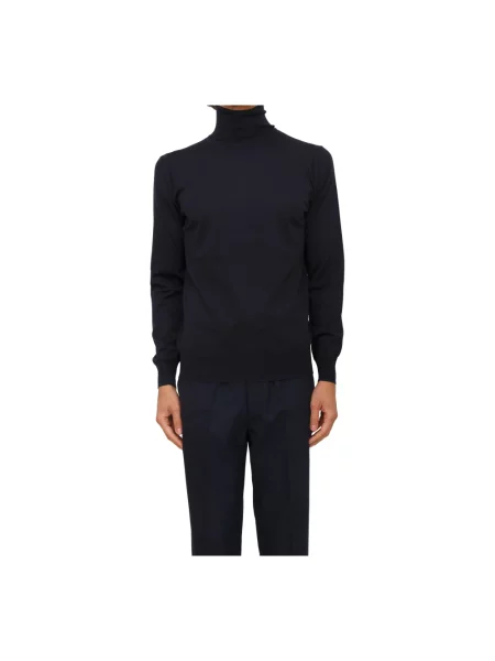 Lniany golf golf Paolo Pecora niebieski