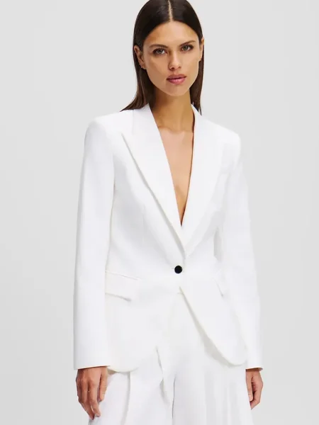 Karl Lagerfeld sacou alb un singur rand de uni bej