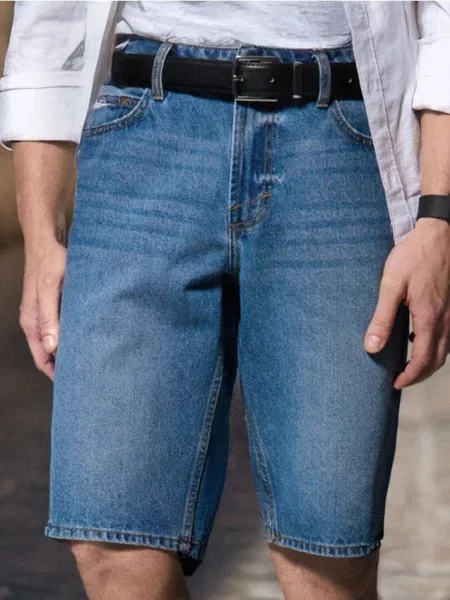 Sinsay Džínové kraťasy regular modrá