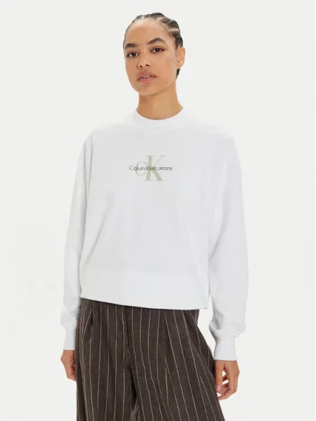 Mikina Calvin Klein Jeans bílá