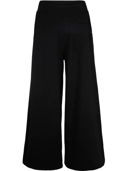 Spodnie culotte z mieszanki czarne
